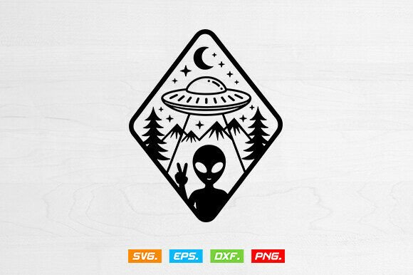 Alien Ship Svg, Floral UFO Svg, Alien Svg