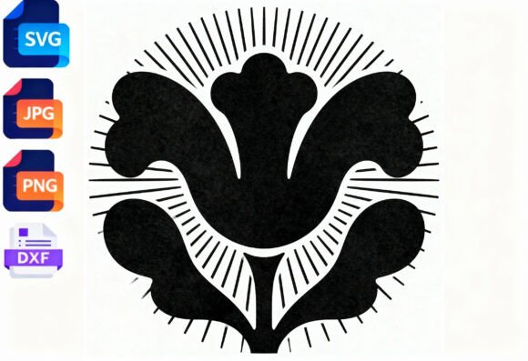 Black Floral Sunburst SVG Cut File