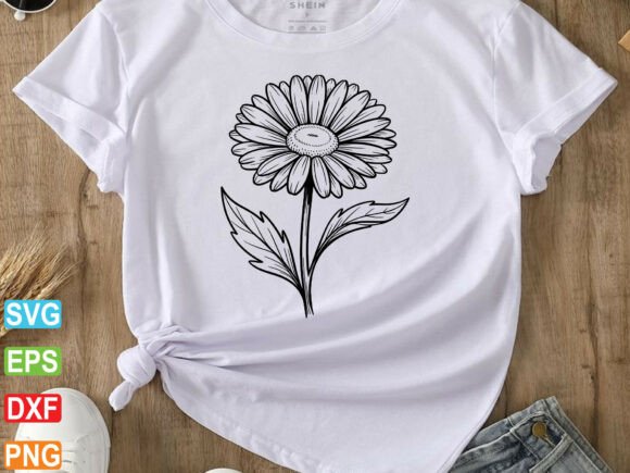 Calendula Flower SVG, Floral Outline