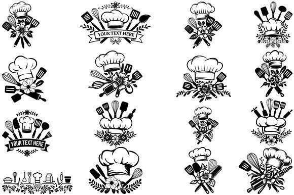 Floral Chef Svg,Chef Tools Bundle
