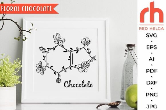 Floral Chocolate SVG, Flower Molecule