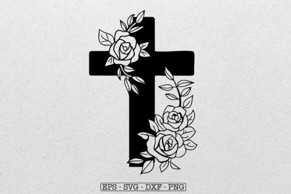 Floral Cross Svg, Faith Cross Flower Svg