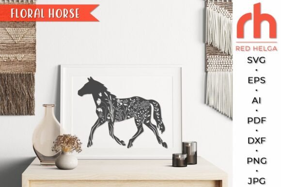 Floral Horse SVG, Flower Animal Cut File