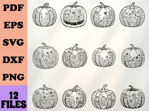 Floral Pumpkin SVG Boho Fall Pumpkin