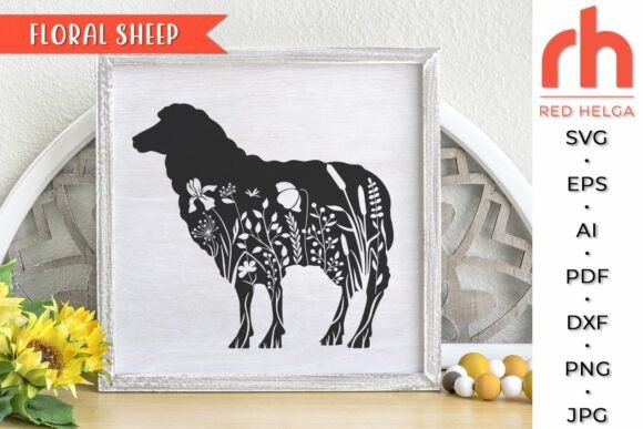 Floral Sheep SVG, Flower Animal Cut File
