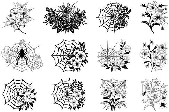 Floral Spider Svg, Cute Spider Svg Bundle