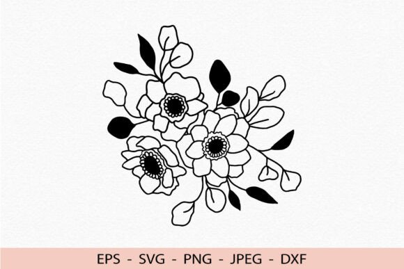 Flower Svg Floral Cricut Dxf Bouquet Png