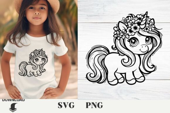 Unicorn Svg, Baby Unicorn Svg, Floral Sv